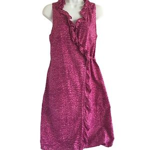 Anne Taylor LOFT 10 petite Pink Leopard Wrap Dress